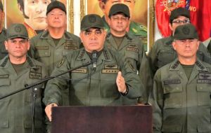 Venezuela's army chief and defense minister, General Vladimir Padrino said the situation in military barracks and bases in the country was “normal”