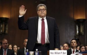 Barr, had been grilled a day earlier in the Republican-led Senate, where Democrats accused him of whitewashing Mueller's report in order to protect Trump.
