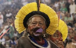 Kayapo chief, recognizable through his traditional lip plate and feather headdress, will seek to raise funds to better protect the Amazon's Xingu reserve