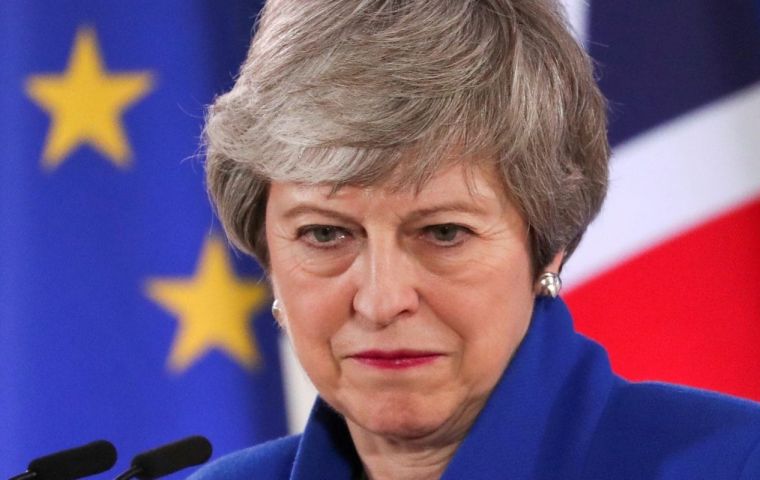 On Tuesday, May tried to buy herself time by promising to bring her Brexit deal back to Parliament in June, the same week that she's due to host President Trump