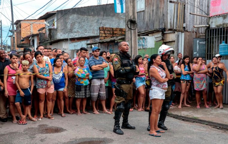 The state security agency confirmed late Sunday only that six women and five men died in the incident in the Guamá neighborhood of the Pará state capital, Belém.