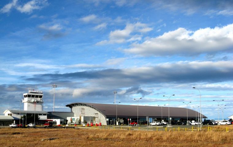 The Punta Arenas internacional airport terminal