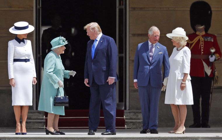  “The bond between our nations was forever sealed in that great crusade,” Trump said in a speech at the lavish banquet in his honor at Buckingham Palace.