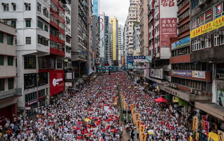 Organizers said more than a million people took part in the Sunday march - the largest protest since the Hong Kong's 1997 handover to China