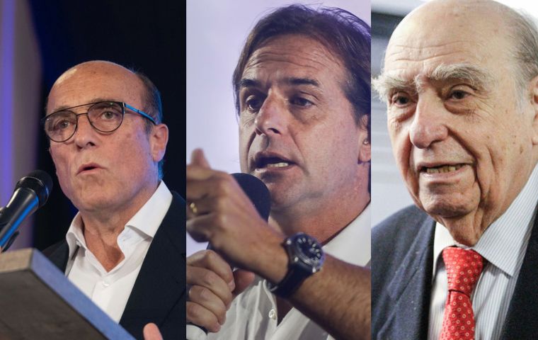 Ex Montevideo mayor Daniel Martinez; National Party leader, Luis Lacalle Pou and ex president Julio María Sanguinetti 