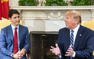 “It means a lot of jobs for our country, a lot of wealth for all three countries,” Trump said alongside Trudeau in the Oval Office.