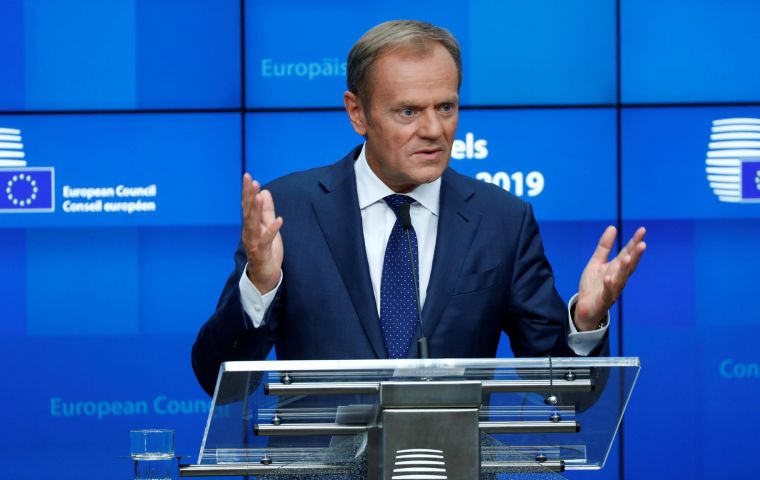 At a leaders' summit, EC president Donald Tusk said the bloc would remain “very precise and also patient” despite the high political drama unfolding in Westminster