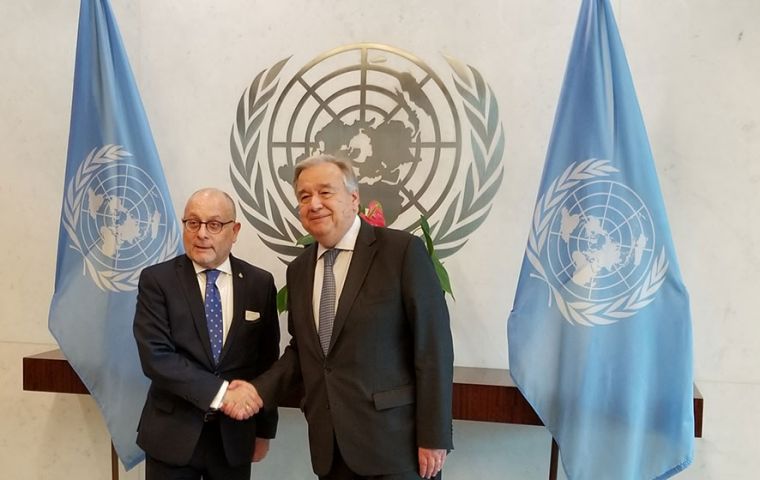UN Secretary General Antonio Guterres with Argentine foreign minister Jorge Faurie