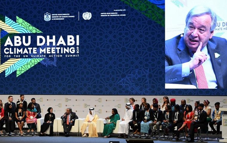 “We are here because the world is facing a grave climate emergency,” Guterres told a two-day Abu Dhabi Climate Meeting. 
