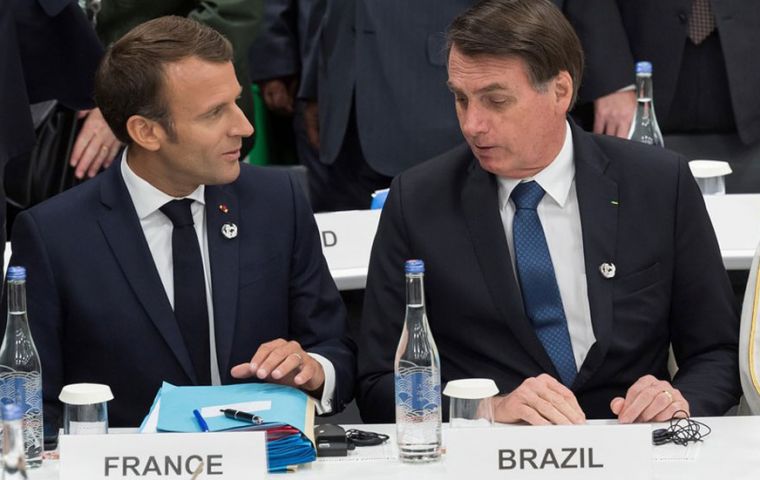 Bolsonaro comments came two days after President Macron threatened to boycott a EU/Mercosur deal if Brazil abandoned the Paris climate accord