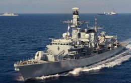  The Royal Navy HMS Montrose pointed its guns at the boats and warned them over radio, at which point they dispersed.