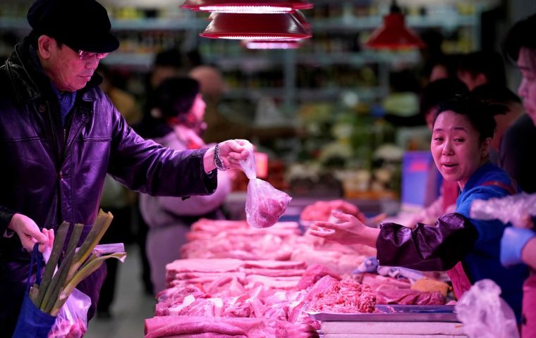  Official data show China's pig herd totaled 347.6 million in the first half of the year, down 60 million from the same period last year
