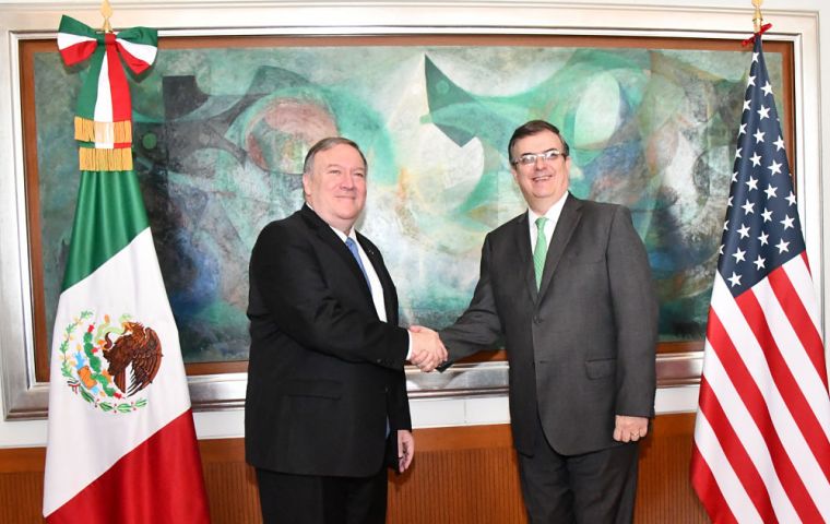  Pompeo met on Sunday in Mexico City with Foreign Secretary Marcelo Luis Ebrard during a regional trip that began in Argentina and Ecuador 