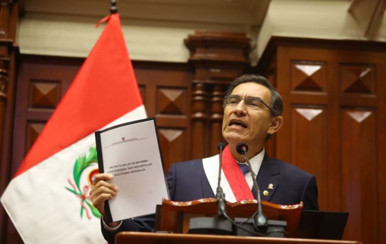 Vizcarra's proposal comes with Peru's executive and legislative branches locked in a massive power struggle