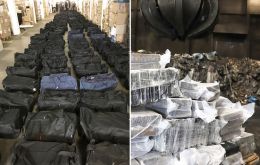More than 4,200 packages in 211 sports bags were discovered in a freight container which shippers claimed were full of soybeans