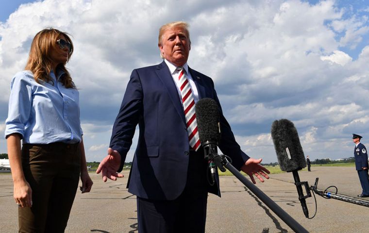 “Hate has no place in our country,” Trump said, but he also blamed mental illness for the violence that killed at least 29 people in El Paso and in Ohio 