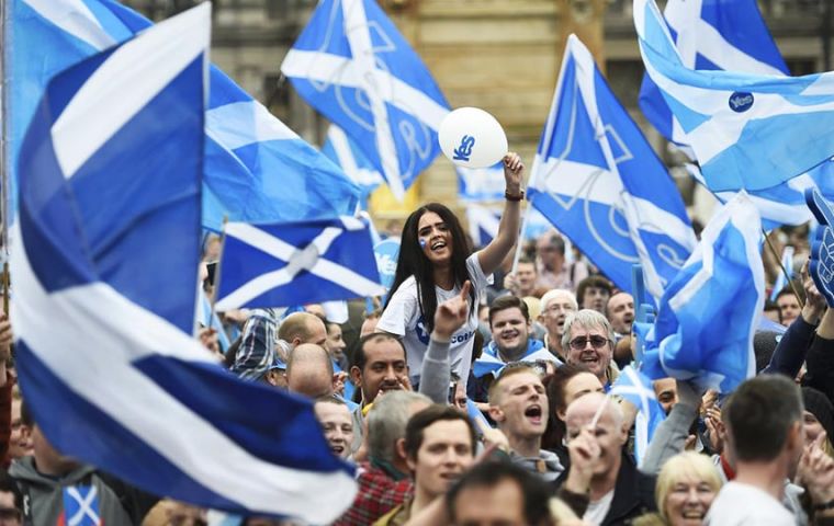 The march was billed by AUOB as “the biggest demonstration the north east has ever seen” and followed similar events in other Scottish towns in recent months (Pic Reuters)
