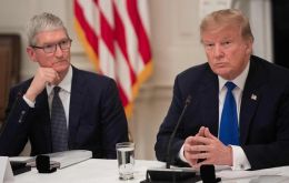 “I thought he made a very compelling argument, so I'm thinking about it,” Trump said of CEO Tim Cook, speaking with reporters at a New Jersey airport.