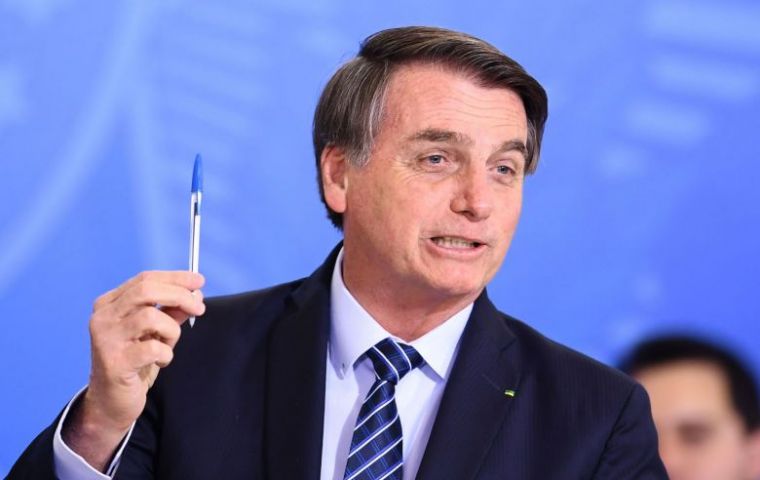 ”A pen (of the Brazilian brand) Compactor and no more Bic, will work,” Bolsonaro said, confirming remarks he made during a live broadcast on Facebook 
