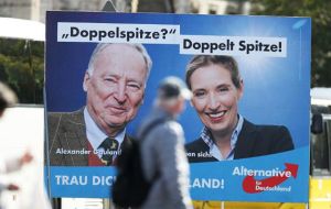 The far-right Alternative for Germany (AfD) coming second, an exit poll for broadcaster ARD showed.