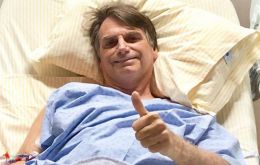 President Bolsonaro in hospital before undergoing one of several surgeries because of the stabbing attach he suffered a year ago