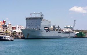 The UK is also working with other partners in the region, including the US Coast Guard, whose helicopters have refueled on RFA Mounts Bay. (Pic BerNews)