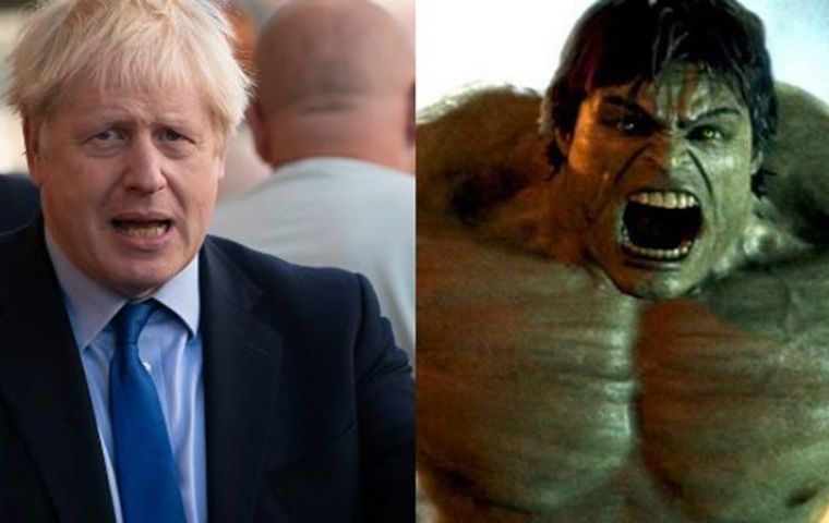 “Hulk always escaped, no matter how tightly bound in he seemed to be - and that is the case for this country. We will come out on Oct 31” Johnson said (Pic FoxNews)