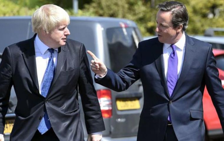 Cameron said Johnson believed that campaigning for UK to leave the EU during the 2016 referendum would make him the “darling” of their Conservative party (Pic BBC)