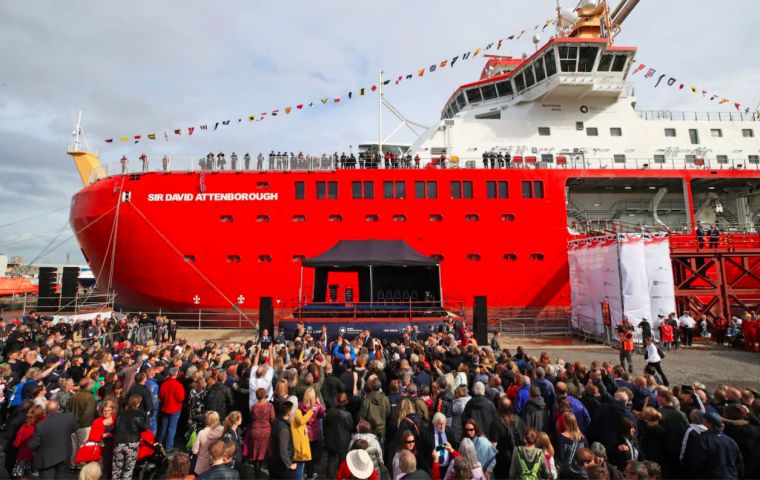 Several thousand people had gathered at the Cammell Laird shipyard on the Wirral to witness the event. 