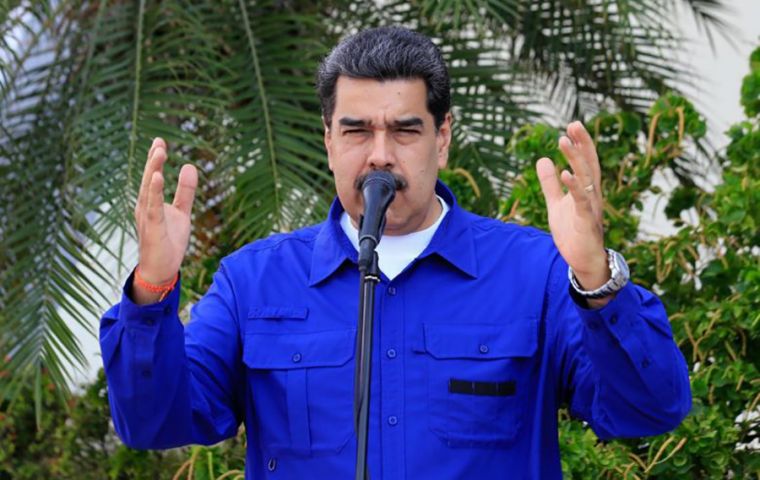 The Venezuelan president made the comments on his return trip from Russia where he met with Vladimir Putin 