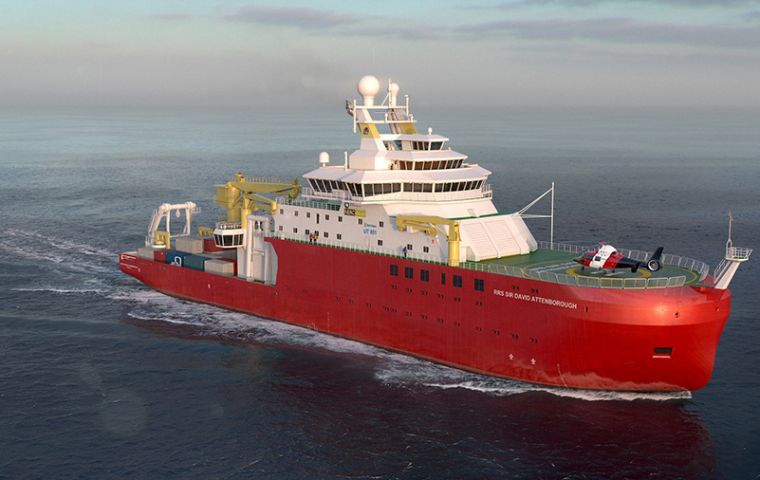 RRS Sir David Attenborough, was flagged to the Falkland Islands and officially named in a ceremony at Birkenhead on September 26.