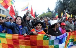 Thousands of indigenous marchers are converging on Quito for a protest scheduled for Wednesday, according to umbrella indigenous organization CONAIE.