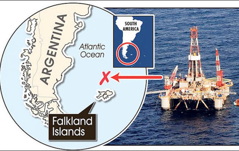 The ministry recalls that companies involved in Sea Lion and license PL001 are ”operating in the continental platform close to the Malvinas Islands, without the authorization of the Argentine governme