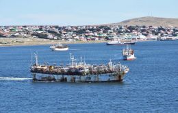Fishing accounted for 43% of the Falklands GDP from 2007-16 and nearly all its exports in 2018 went to the EU.(Pic R. Goodwin)