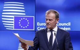 EU Council President Donald Tusk tweeted that he had received the extension request and would consult EU leaders “on how to react”.