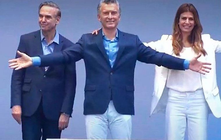  “It’s not just any election, it is an election that defines our present and our future for many, many years,” Macri told the crowd next to his wife and Pichetto.