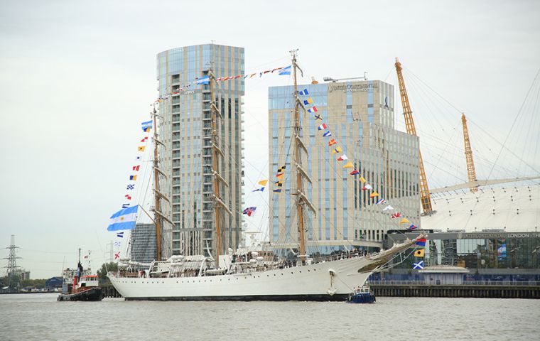 A truly moving scene to see the ARA Libertad sail in all her majesty up the Thames, said ambassador Carlos Sersale