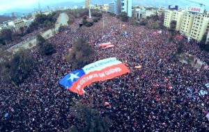 Santiago Governor Karla Rubilar said a million people marched in the capital - more than five percent of the country’s population