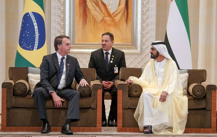 President Bolsonaro with Abu Dhabi Crown Prince Mohammed bin Zayed 