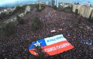 Days earlier, more than a million Chileans marched peacefully against inequality in Santiago, the largest protest since Chile's return to democracy in 1990.