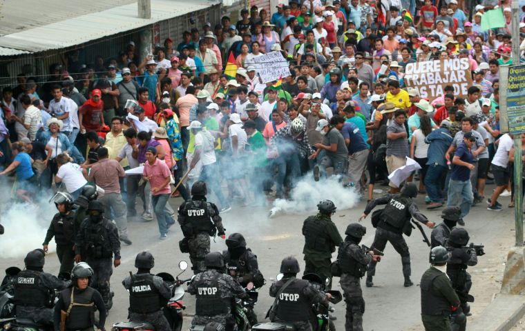 Riots broke out after the controversial October 20 election won by Morales but described by Mesa as a “fraud,” as rival supporters clashed with each other