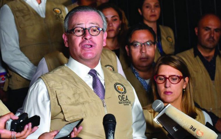   “Violence has no place in democracy,” said the OAS release