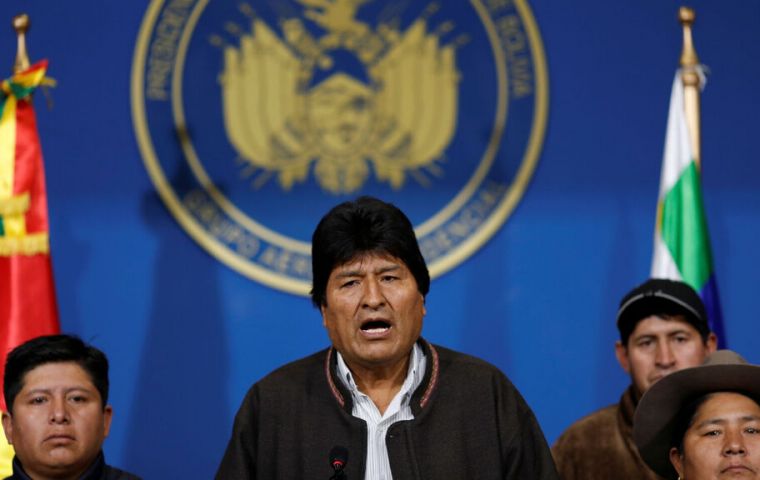 Earlier on Sunday, Morales agreed to call new elections after the OAS released the results of its audit into the October 20 vote, which Morales narrowly won