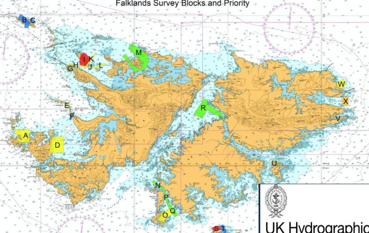 Data from these surveys will initially be used to update nautical charts to support safe and efficient navigation for ships using the Falkland Islands waters. Image: UK Hydrographic Office