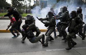 Three other people were killed on Thursday as more than 250,000 people marched in a national strike to express growing discontent with President Duque