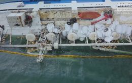 Drone footage released on the BBC showed the bodies of dozens of drowned animals floating next to the vessel.<br />
<br />
