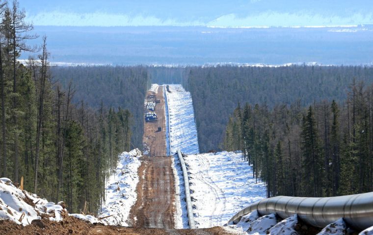 Putin's spokesman Dmitry Peskov said the significance of the 3,000km Power of Siberia pipeline running from remote regions of East Siberia to Blagoveshchensk on the Chinese border was hard to overesti