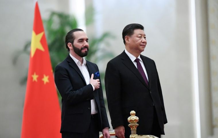 President Xi Jinping met with Salvadoran President Nayib Bukele during the Central American leader's first visit to Beijing since being sworn into office