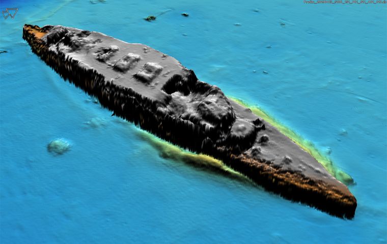 “The grand irony of it all is that we found the Scharnhorst by accident,”said Mensun Bound. It was on a turn that the AUV passed over the Scharnhorst.