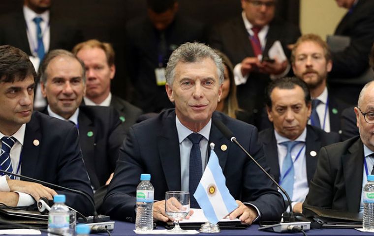 “It has been one of the great efforts of my government to integrate Argentina to the world, and 70% of us Argentines believe in an intelligent insertion” Macri said